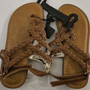 Wonder Nation Brown Braided Sandals Toddler Size 10